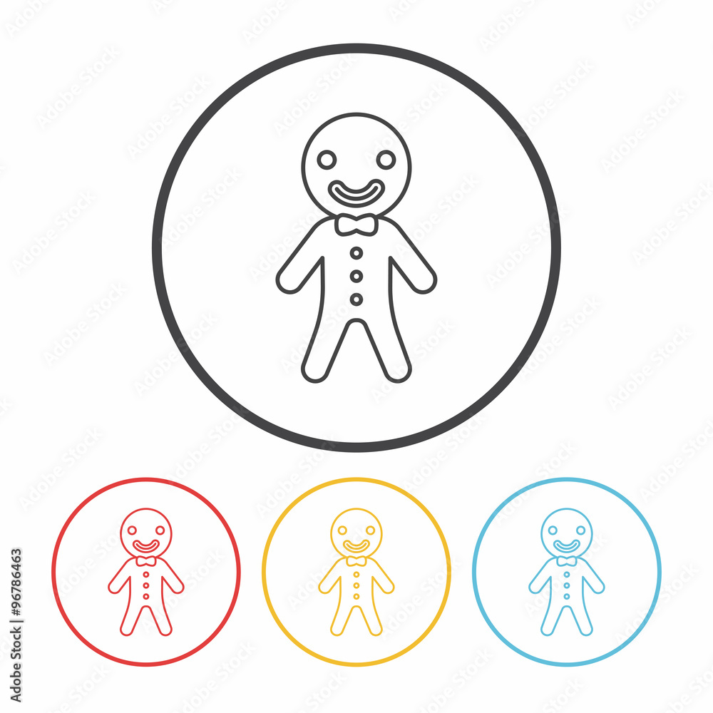 gingerbread man line icon gingerbread man line icon