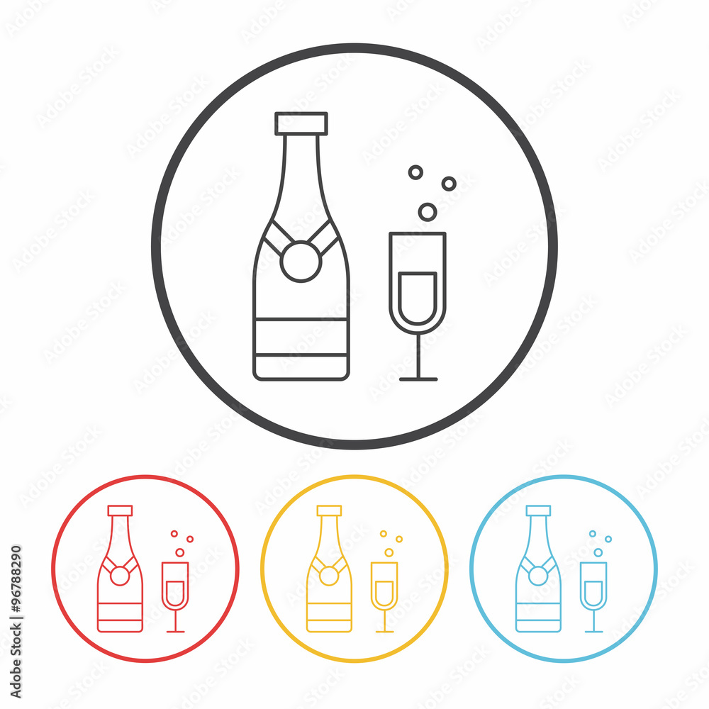 champagne line icon champagne line icon