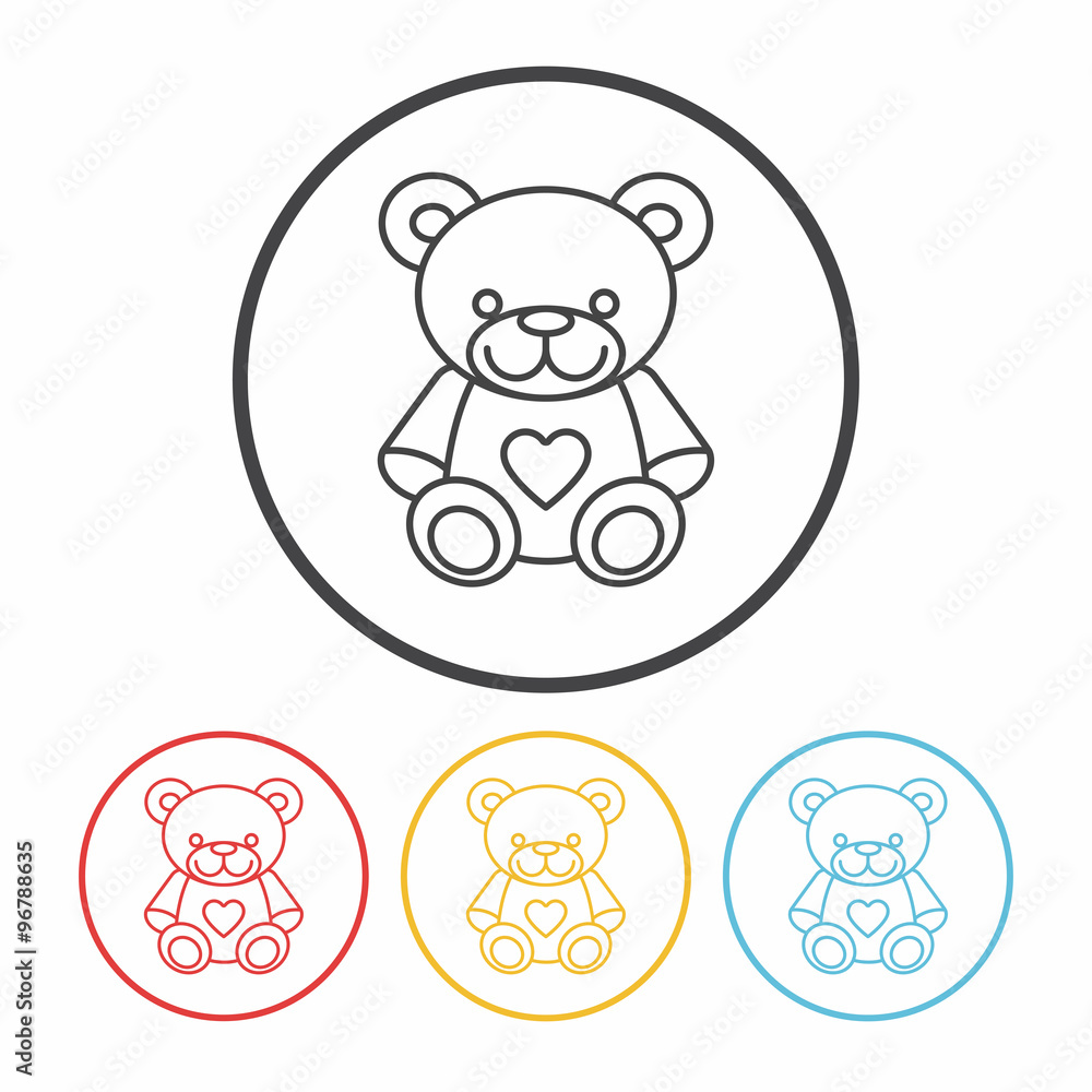 bear doll line icon