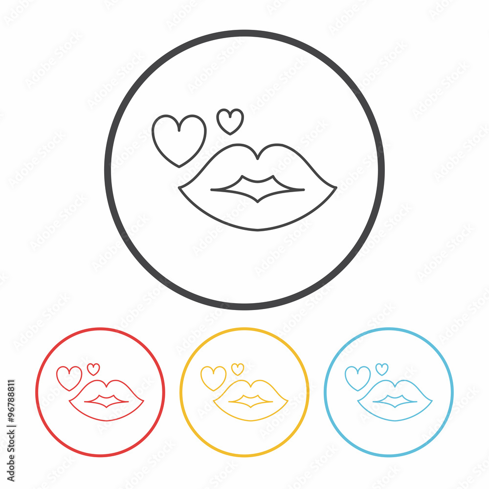 lips line icon lips line icon