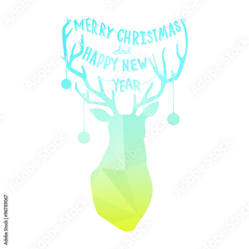 Bright plygonal Christmas d...