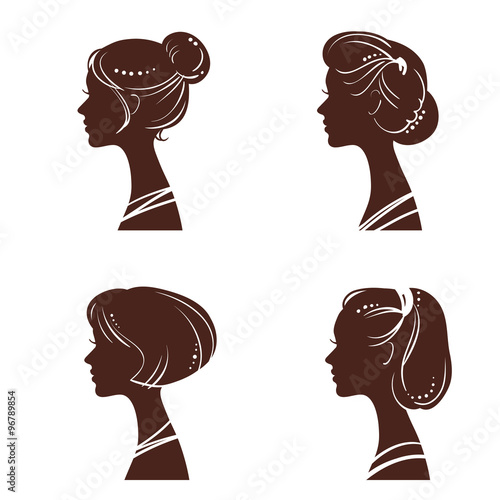 Four silhouettes of women
