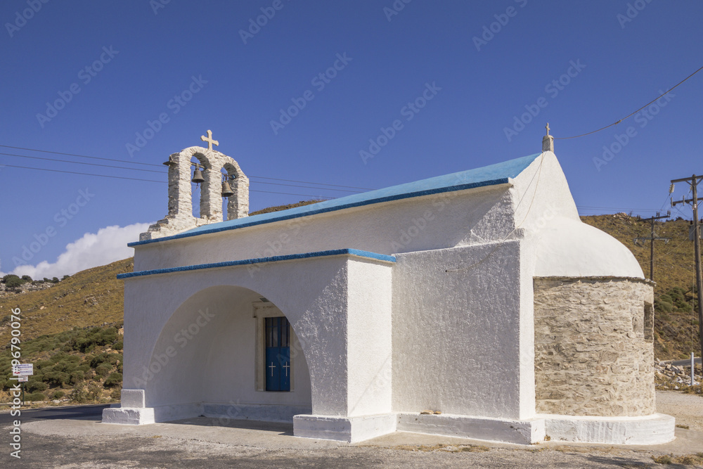 White church on the island of Naxos, Greece