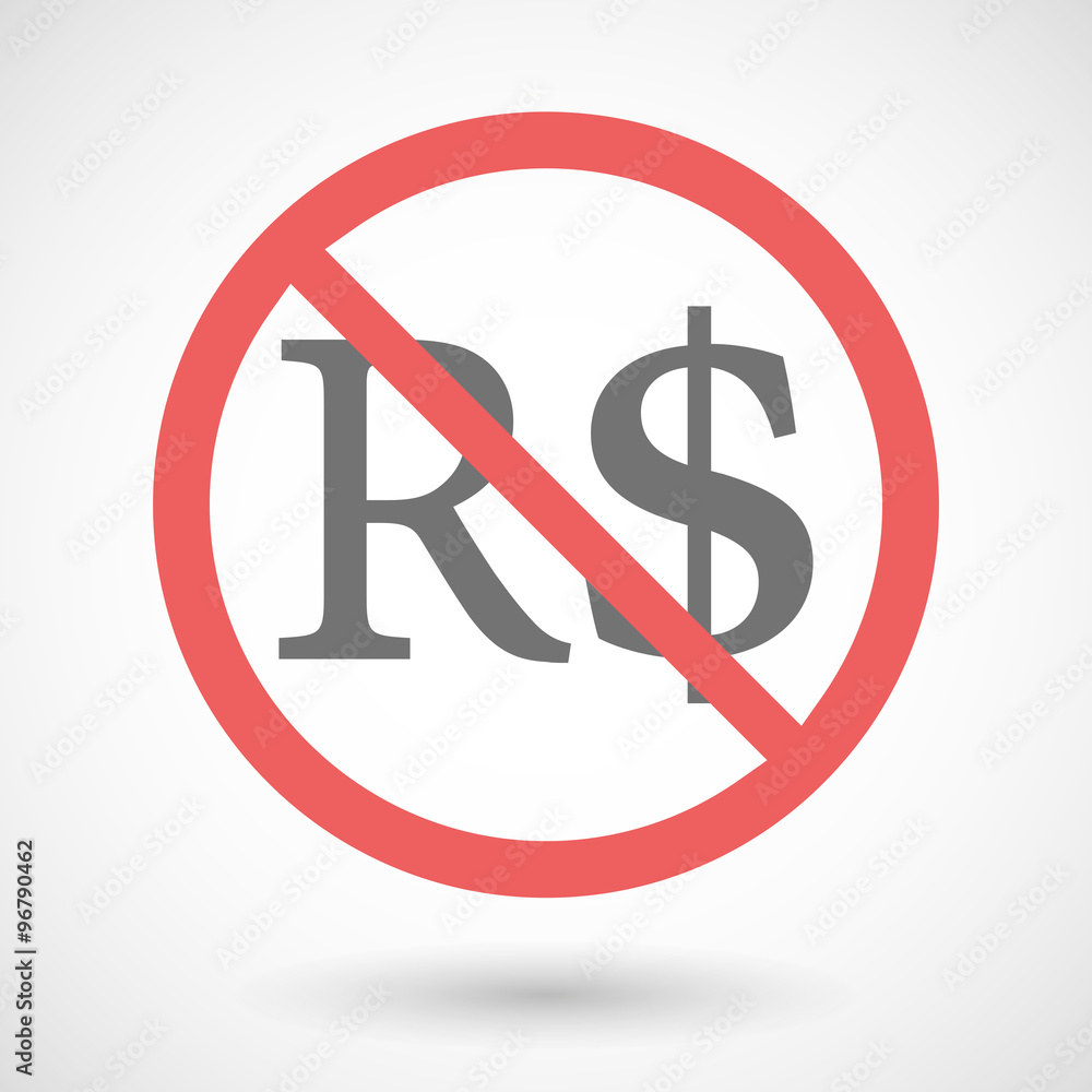 Forbidden vector signal with a brazillian real currency sign