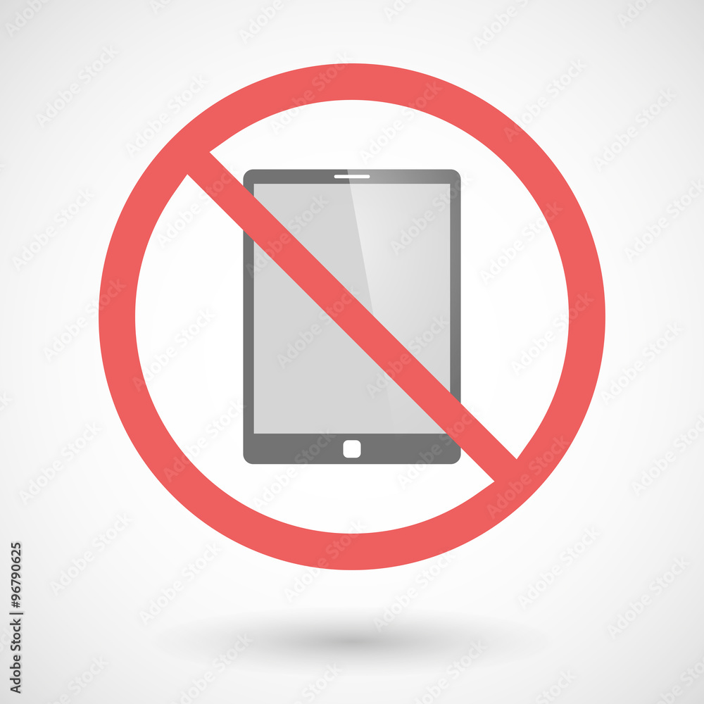 Forbidden vector signal with a tablet computer Forbidden vector signal with a tablet computer