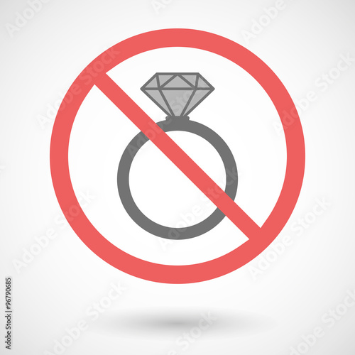 Forbidden vector signal with an engagement ring