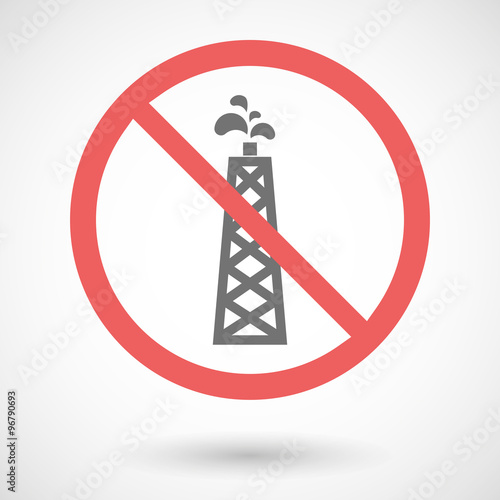 Forbidden vector signal with an oil tower