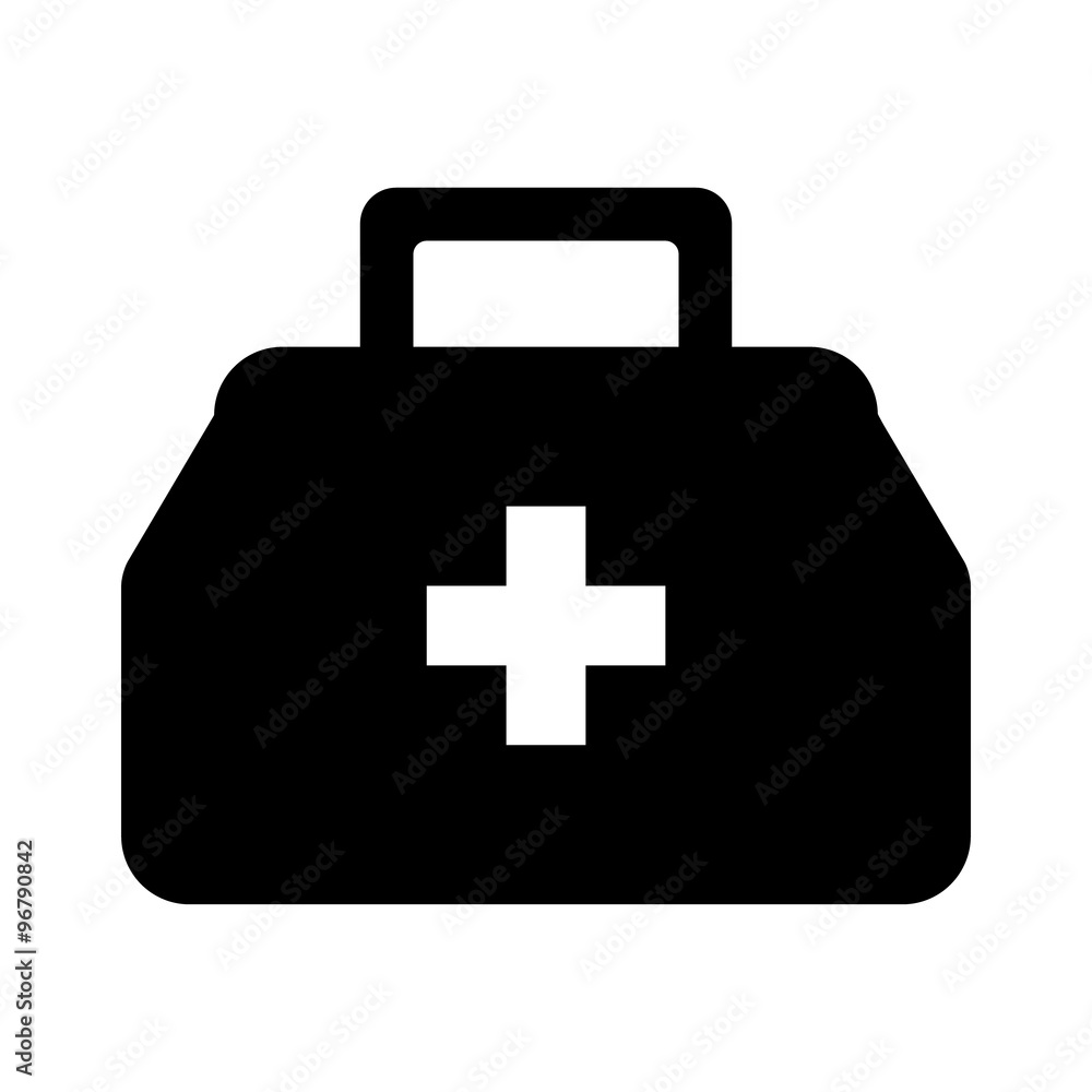 Physician or doctor bag flat icon for app and website Physician or doctor bag flat icon for app and website