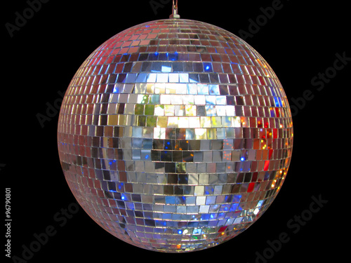 Plain disco ball isolated in black
