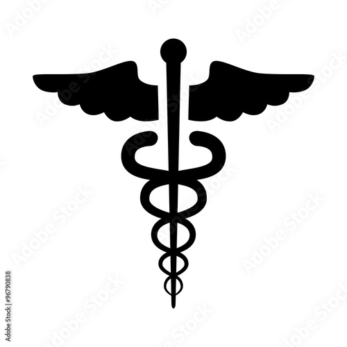 Caduceus of Hermes healthcare flat icon for medical apps and websites