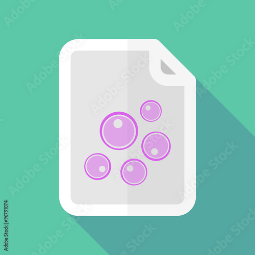 Long shadow document vector icon with oocytes
