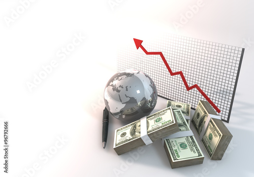 Risk Chart Business Concept 3d rendering with 100 dollar finance