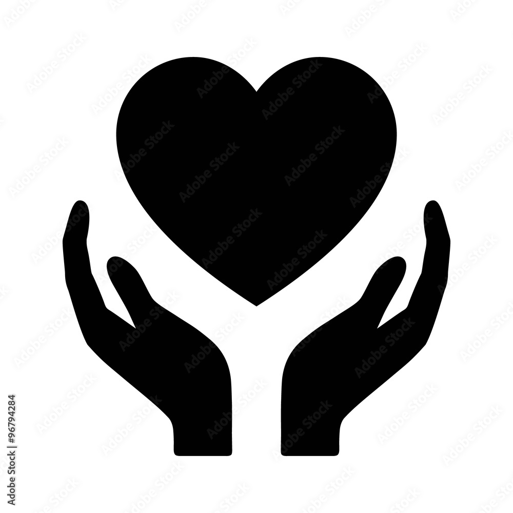 Healthcare hands holding heart flat icon for apps and website Healthcare hands holding heart flat icon for apps and website