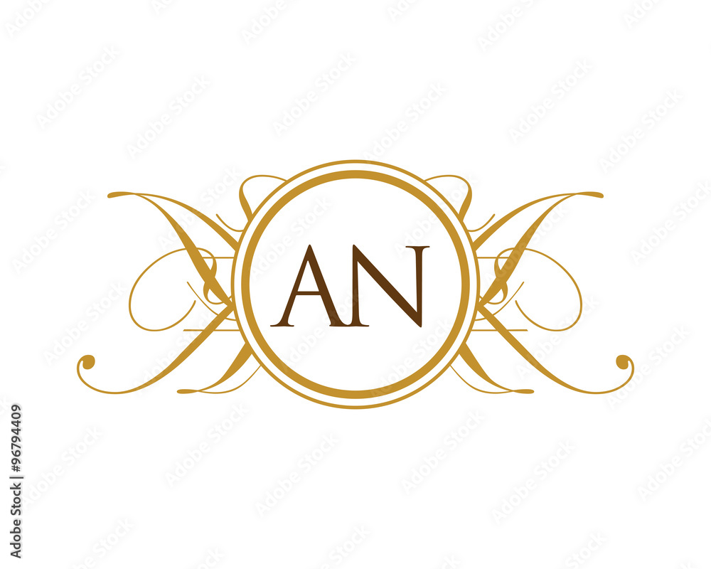 AN Luxury Ornament initial Logo AN Luxury Ornament initial Logo
