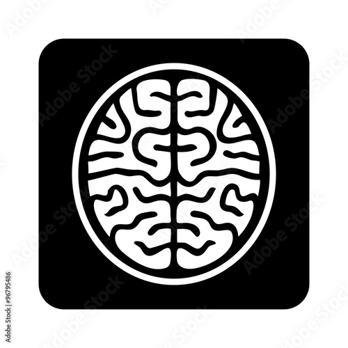 MRI brain ct scan flat icon for medical apps and websites