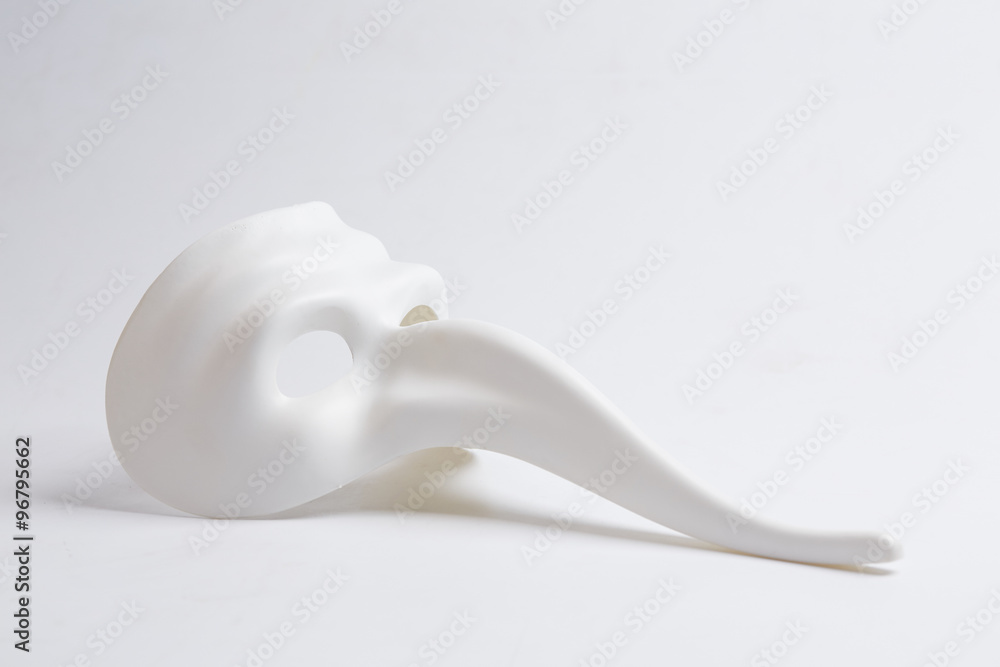 white venetian mask on a white background white venetian mask on a white background