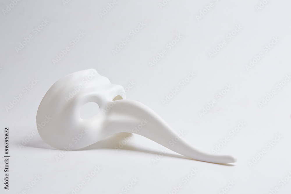 white venetian mask on a white background white venetian mask on a white background