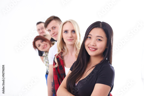 group of happy young friends