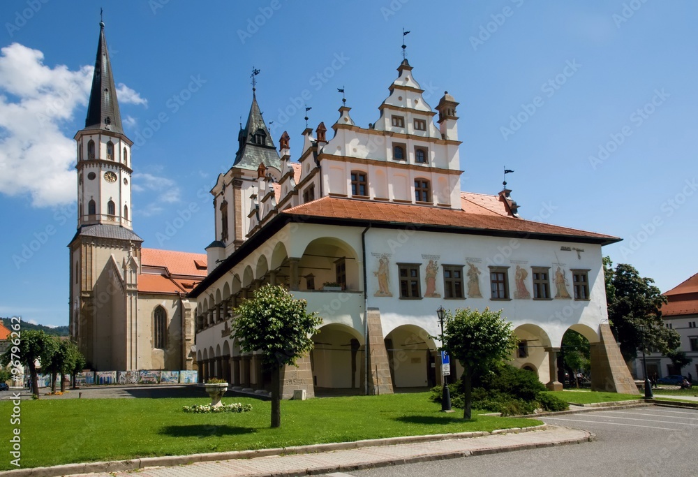 Historic renaissance town hall in Levoca, northern Slovakia.