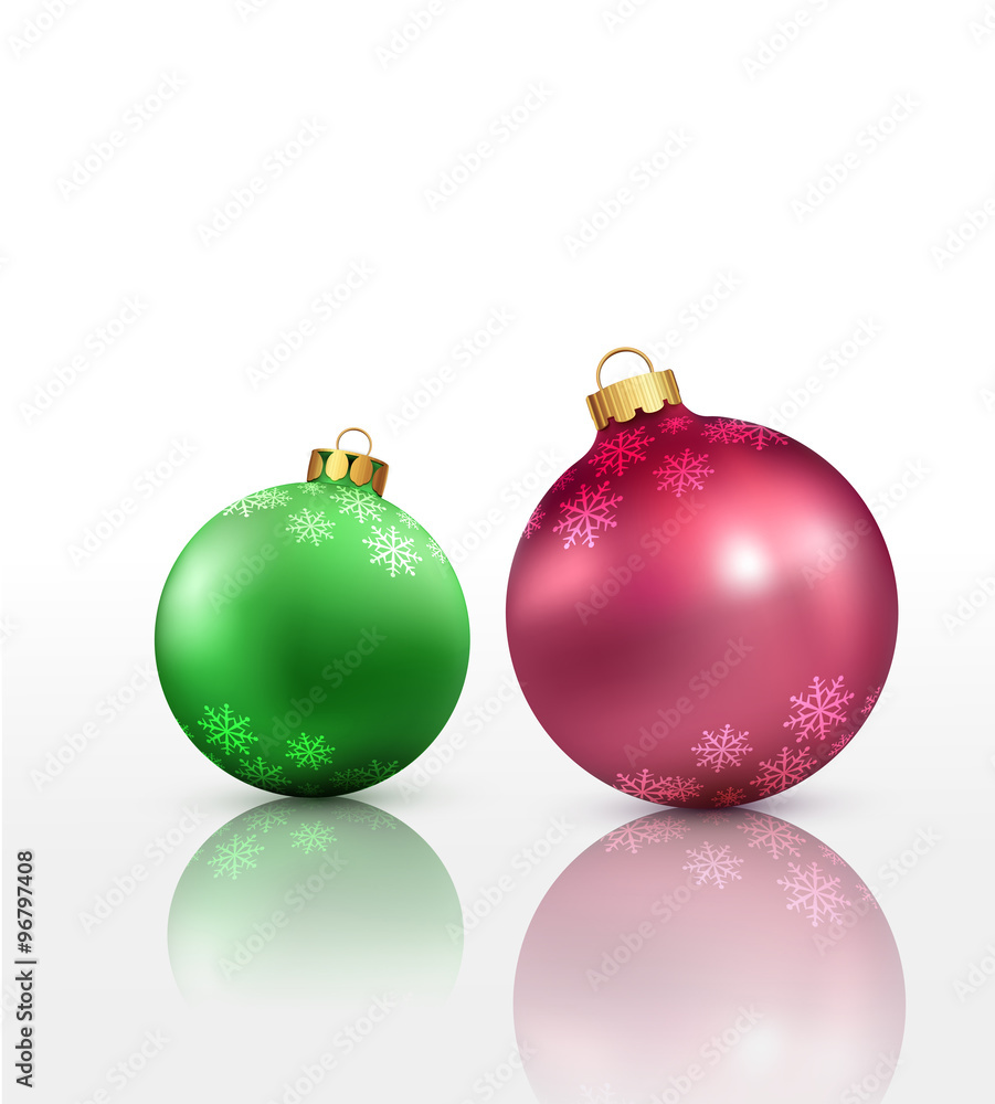 vector christmas background with two isolated balls vector christmas background with two isolated balls
