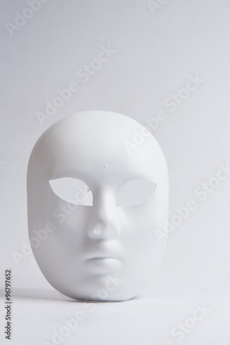 white venetian mask on a white background