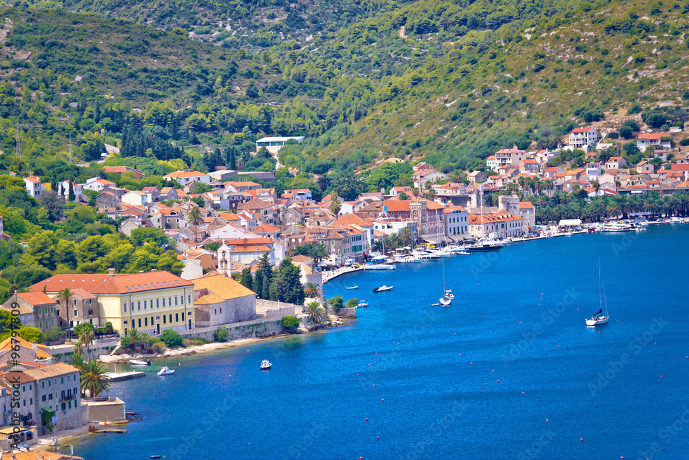 Town of Vis waterfront aerial view