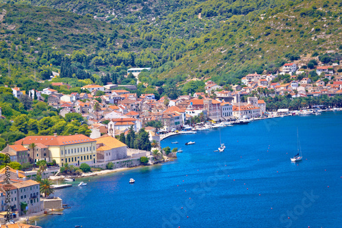 Town of Vis waterfront aerial view © xbrchx