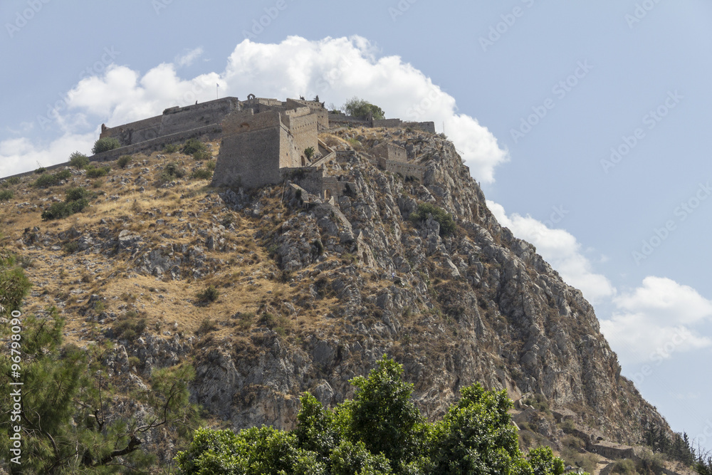 Castle on hill in Nafplio, Greece