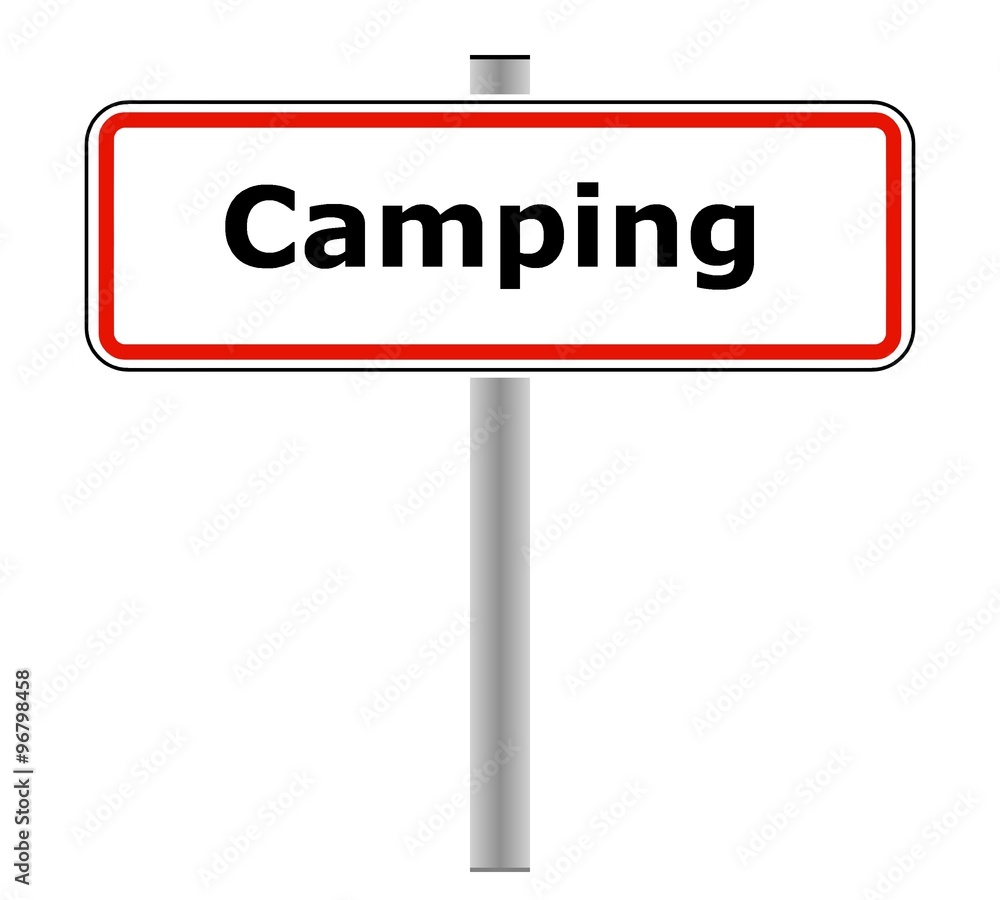 Camping dans un panneau de ville Camping dans un panneau de ville