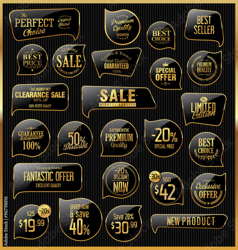 Black and gold sale labels collection