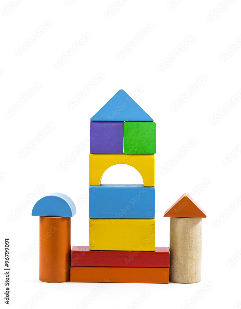 Wooden building blocks Castle Stock Foto Adobe Stock