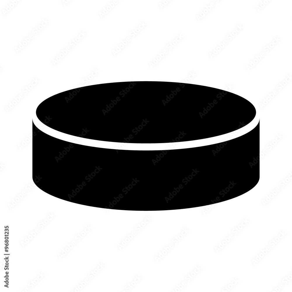 Fototapeta premium Hockey puck flat icon for sports apps and websites