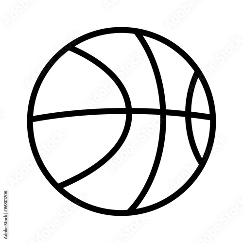 Basketball line art icon for sports apps and websites