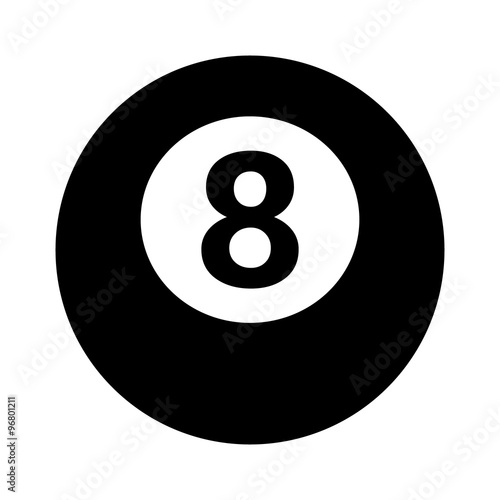 Billiards 8-ball pool flat icon for sports apps and websites