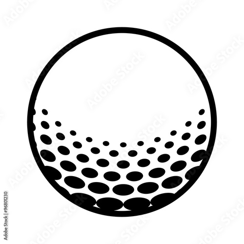 Golf ball on a tee line art icon for sports apps and websites
