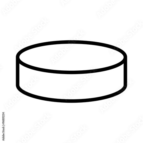 Hockey puck line art icon for sports apps and websites