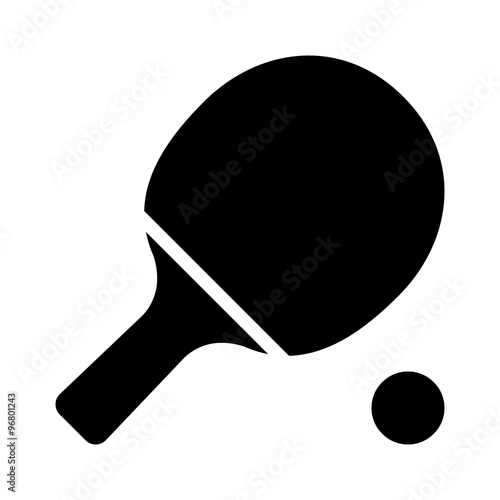 Ping pong table tennis paddle with ball flat icon