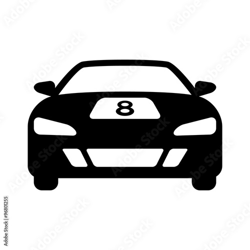 High performance race car flat icon