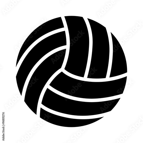 Volleyball ball flat icon for sports apps and websites