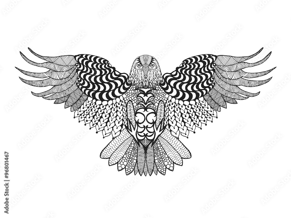 Fototapeta premium Zentangle stylized eagle.