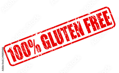 100% GLUTEN FREE red stamp text