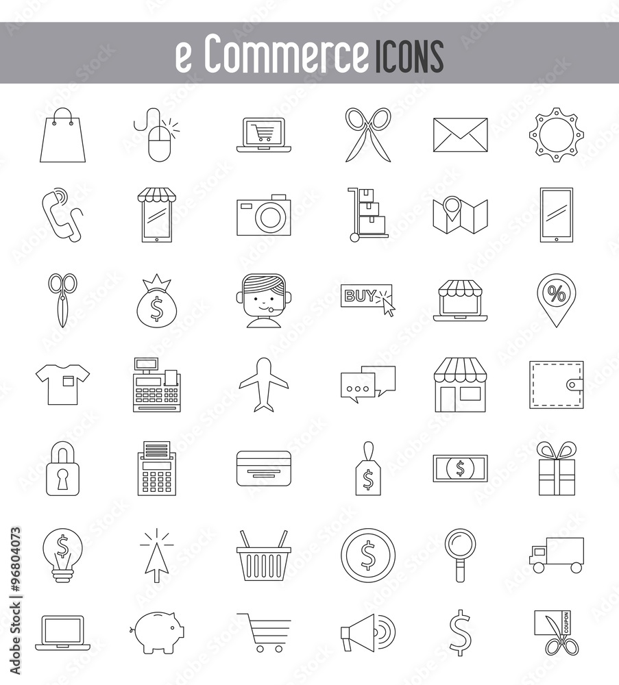 e-commerce icons design 