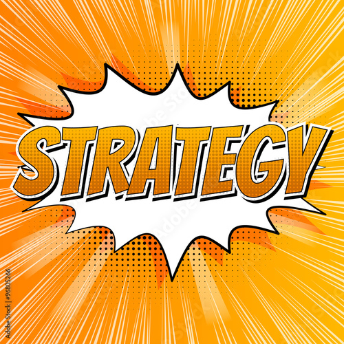 Fototapeta Strategy - Comic book style word on comic book abstract background.
