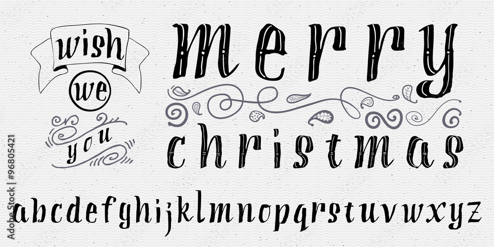 Wish we you merry christmas insignia  and labels for any use