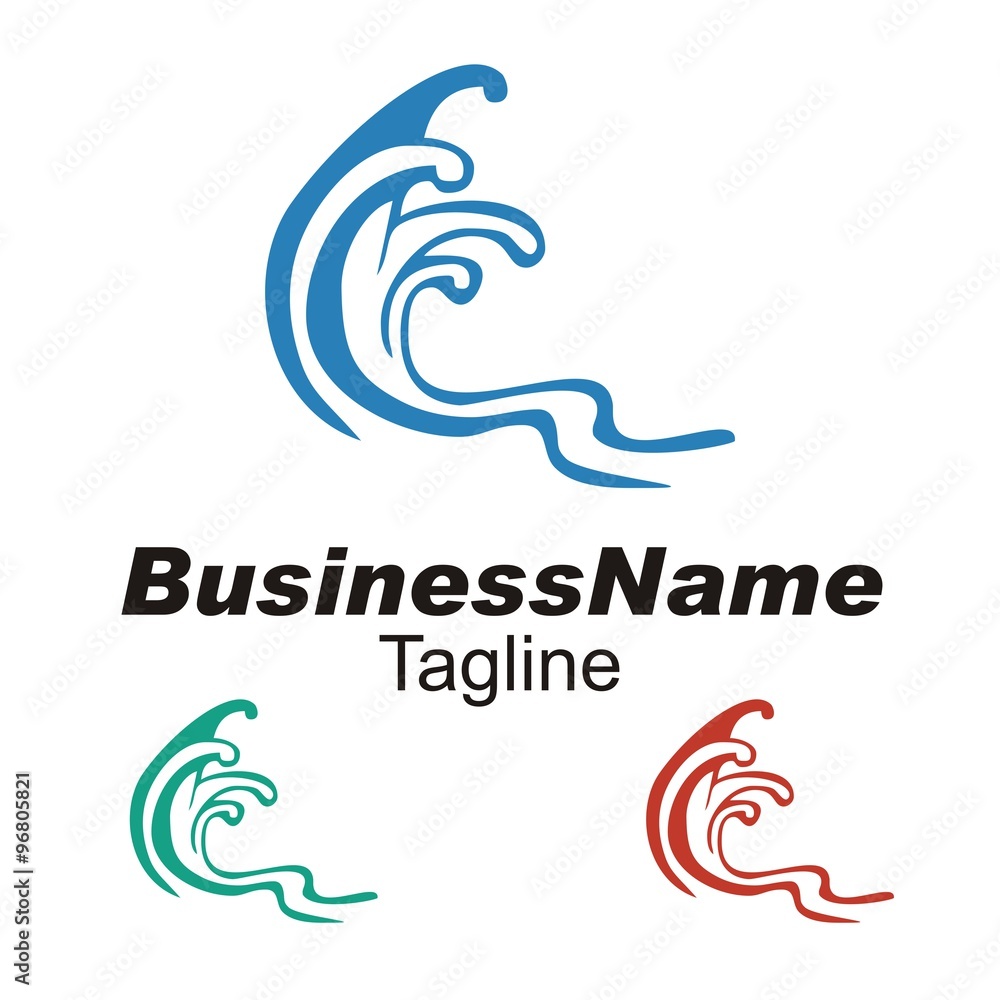 Fototapeta premium wave logo logo icon Vector