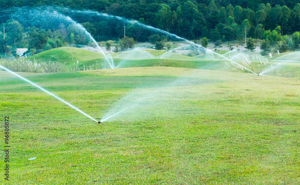 Watering in golf course Watering in golf course