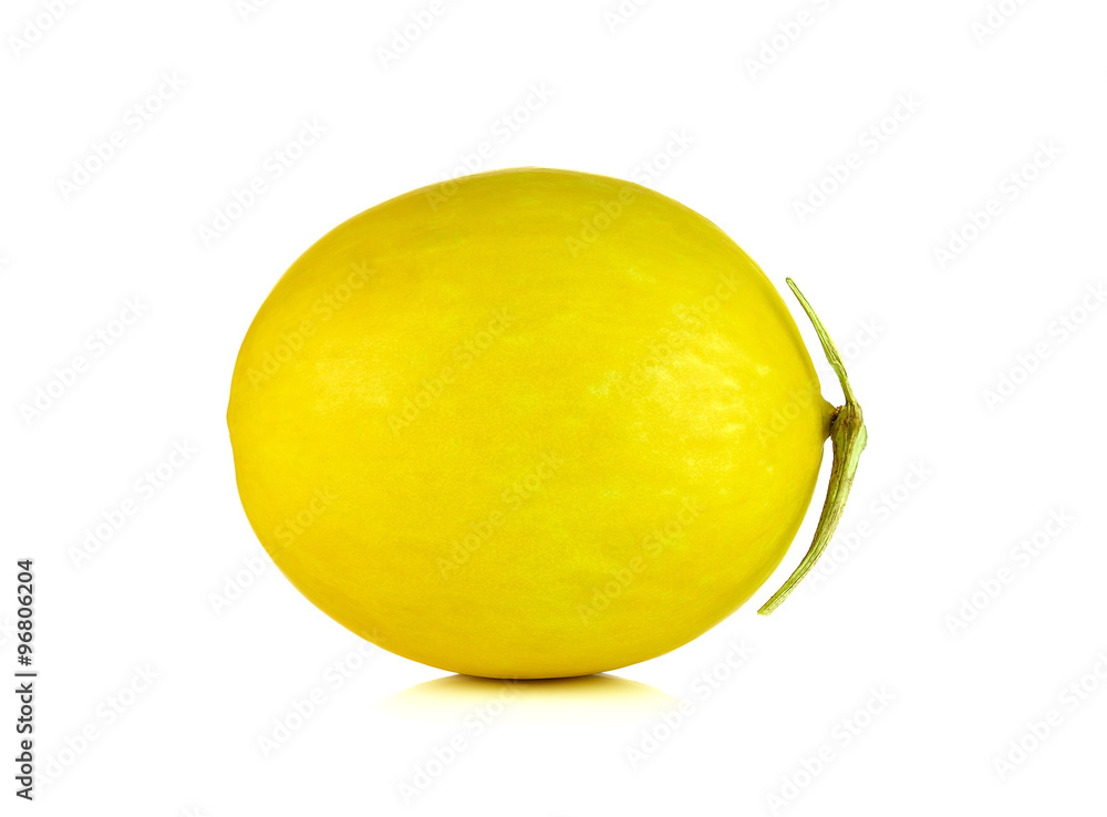 Yellow cantaloupe isolated on the white background