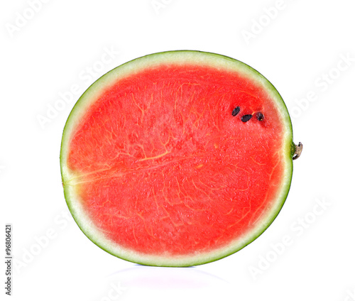 half of ripe watermelon isolated on white background