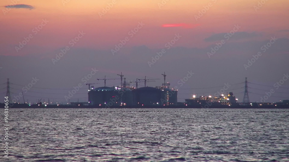 HD Format : Oil refinery factory in silhouette and sunset sea sky, Thailand. HD Format : Oil refinery factory in silhouette and sunset sea sky, Thailand.