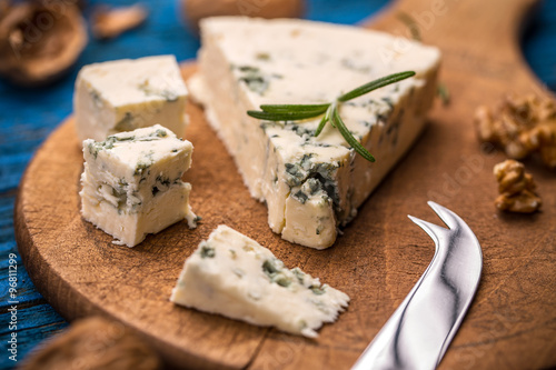 Slices of danish blue cheese